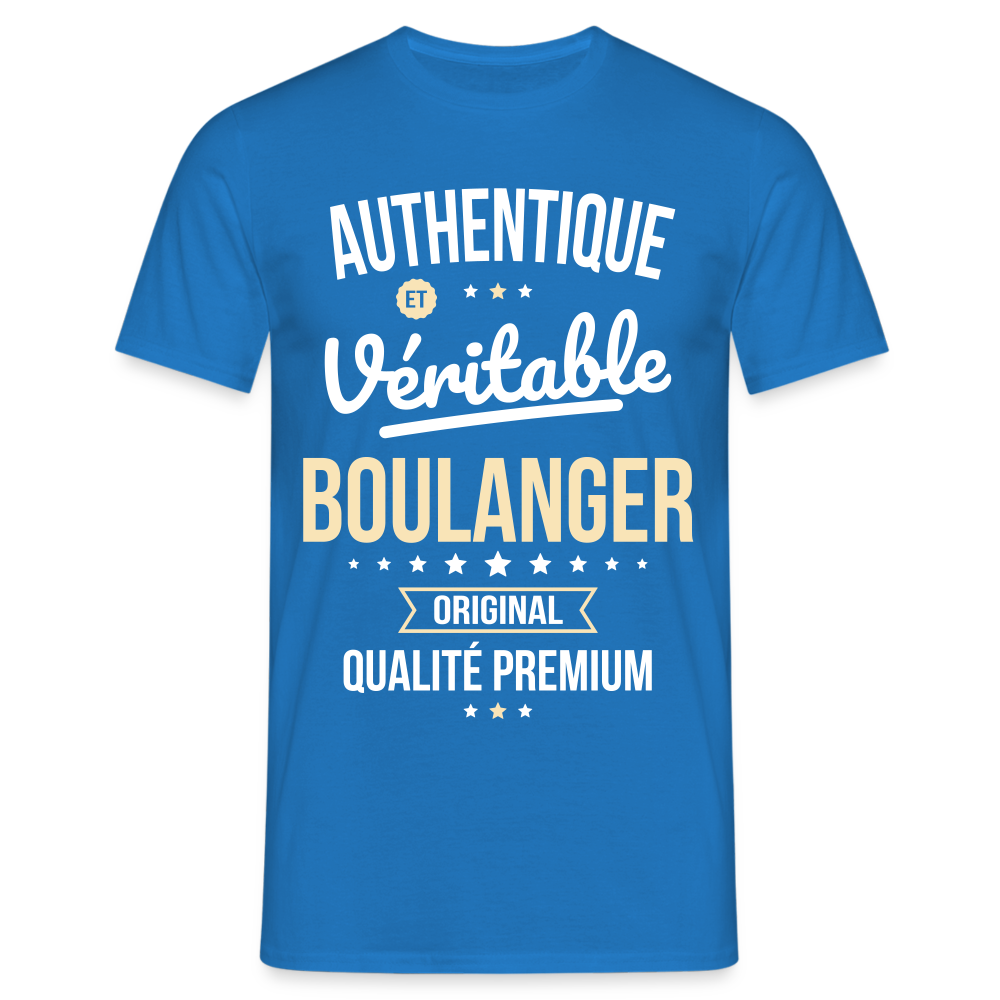 T-shirt Homme - Authentique et véritable Boulanger - bleu royal