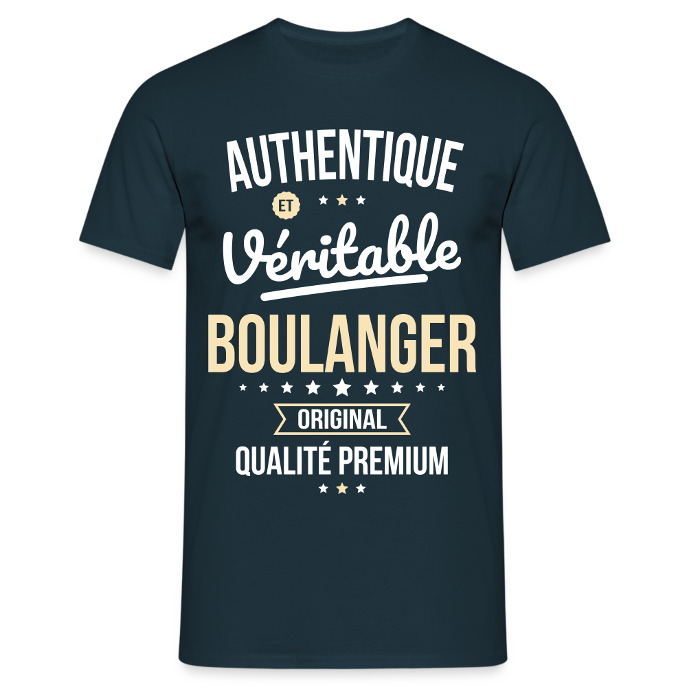 T-shirt Homme - Authentique et véritable Boulanger - marine