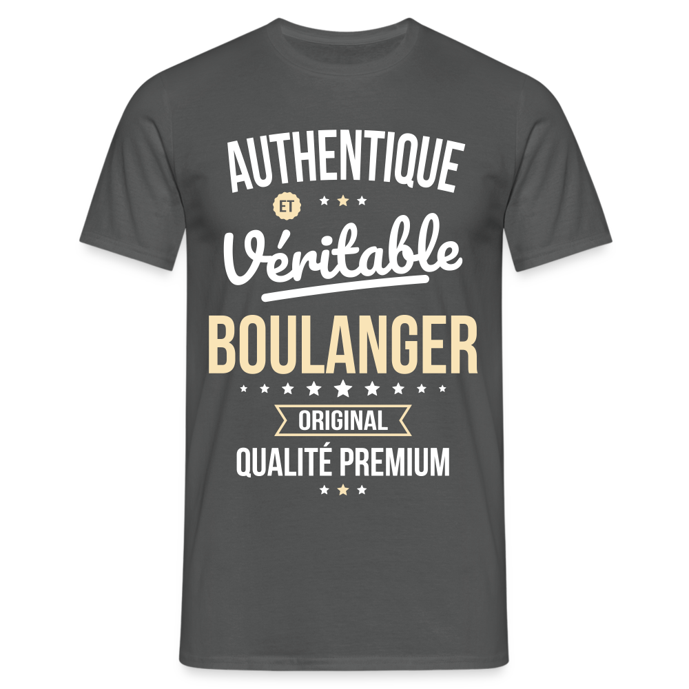 T-shirt Homme - Authentique et véritable Boulanger - charbon