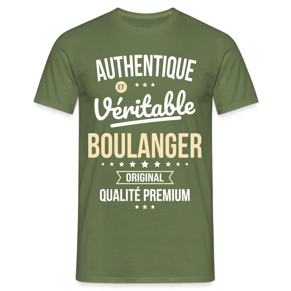 T-shirt Homme - Authentique et véritable Boulanger - vert militaire