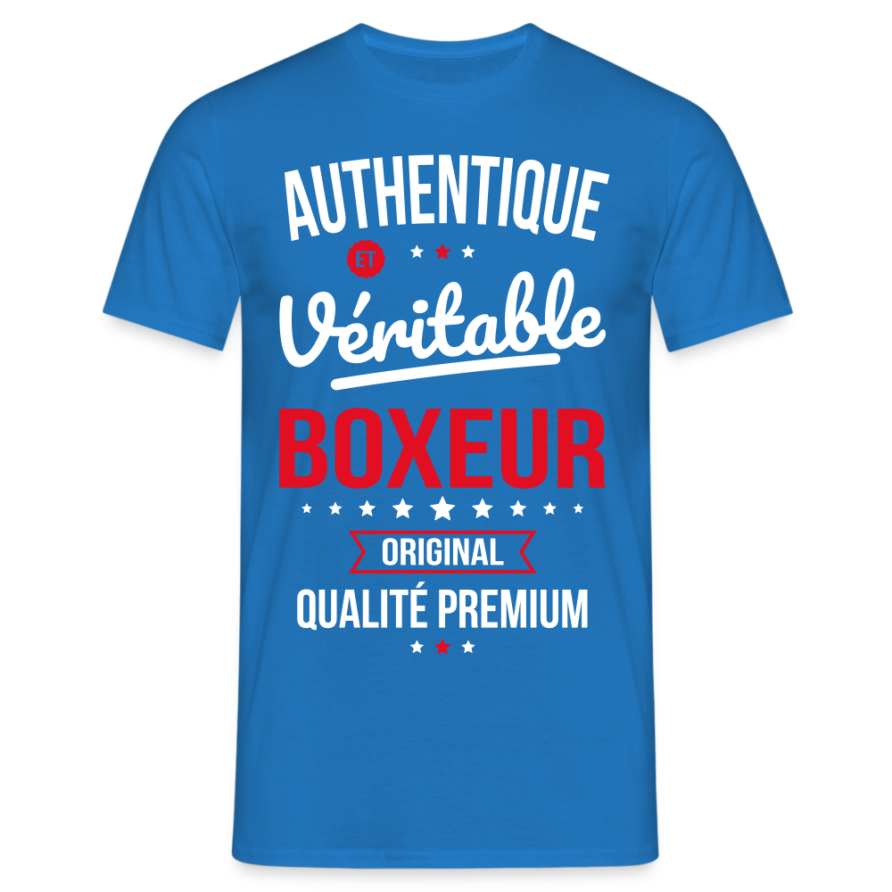 T-shirt Homme - Authentique et véritable Boxeur - bleu royal