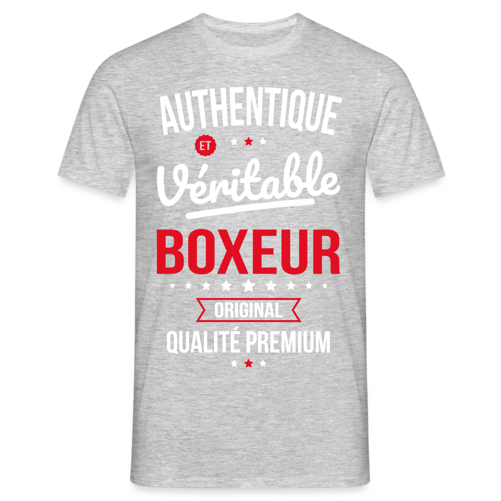 T-shirt Homme - Authentique et véritable Boxeur - gris chiné