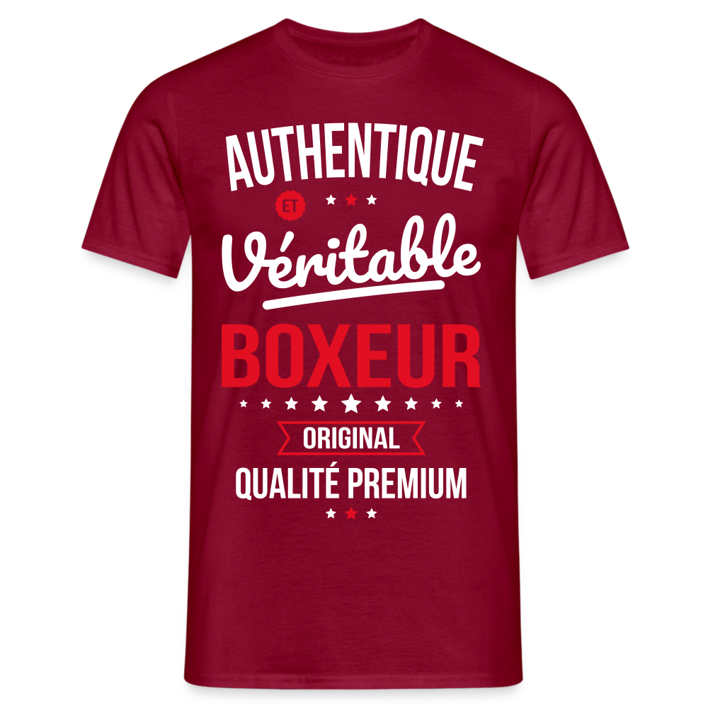 T-shirt Homme - Authentique et véritable Boxeur - rouge brique