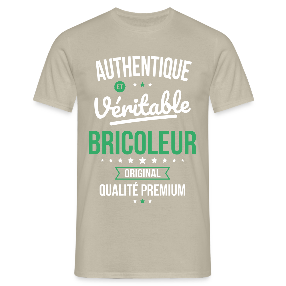 T-shirt Homme - Authentique et véritable Bricoleur - beige sable