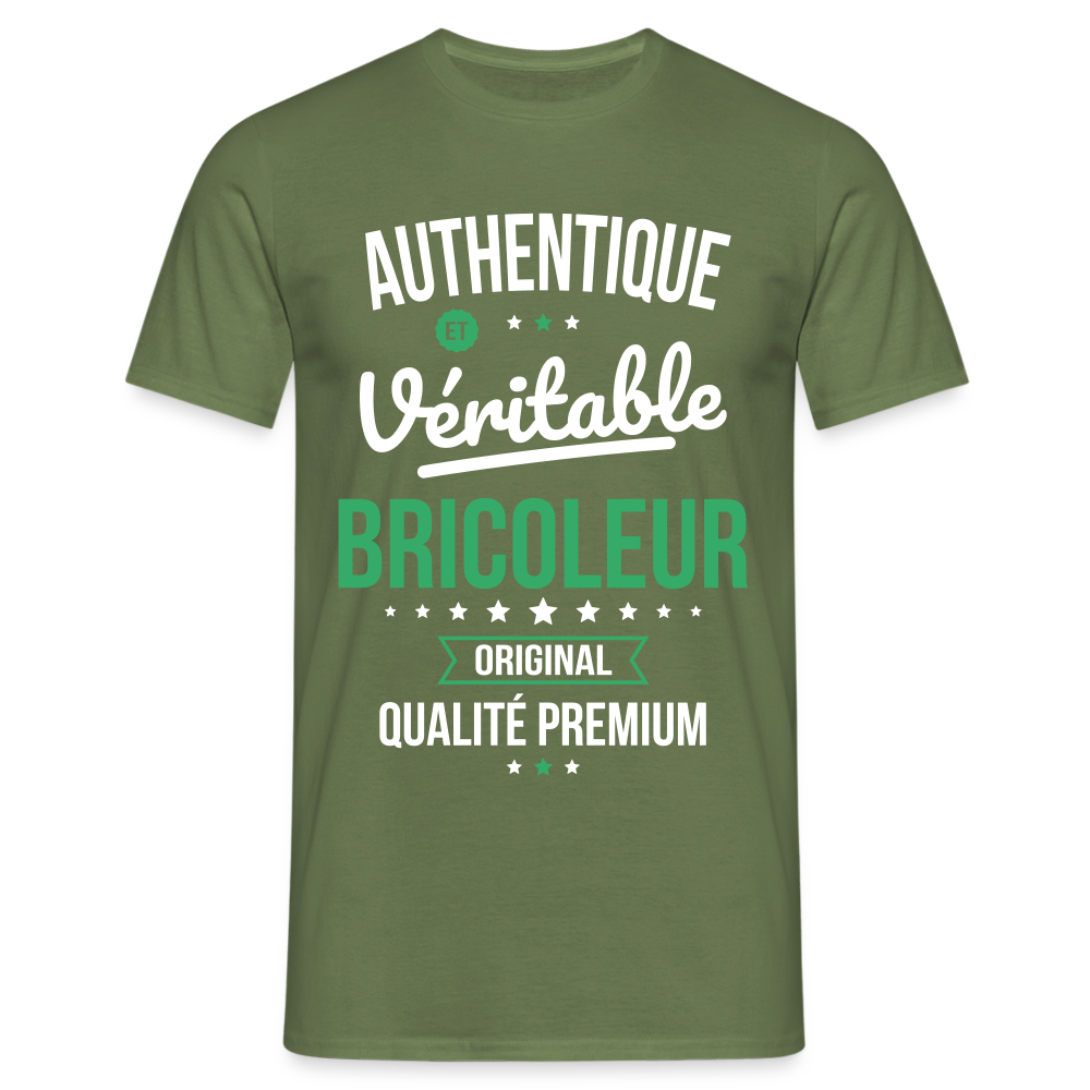 T-shirt Homme - Authentique et véritable Bricoleur - vert militaire