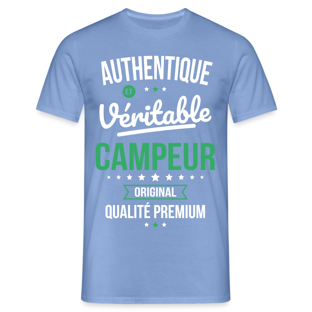 T-shirt Homme - Authentique et véritable Campeur - carolina blue