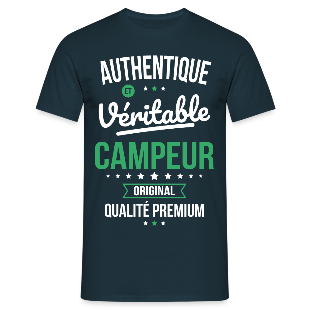 T-shirt Homme - Authentique et véritable Campeur - marine