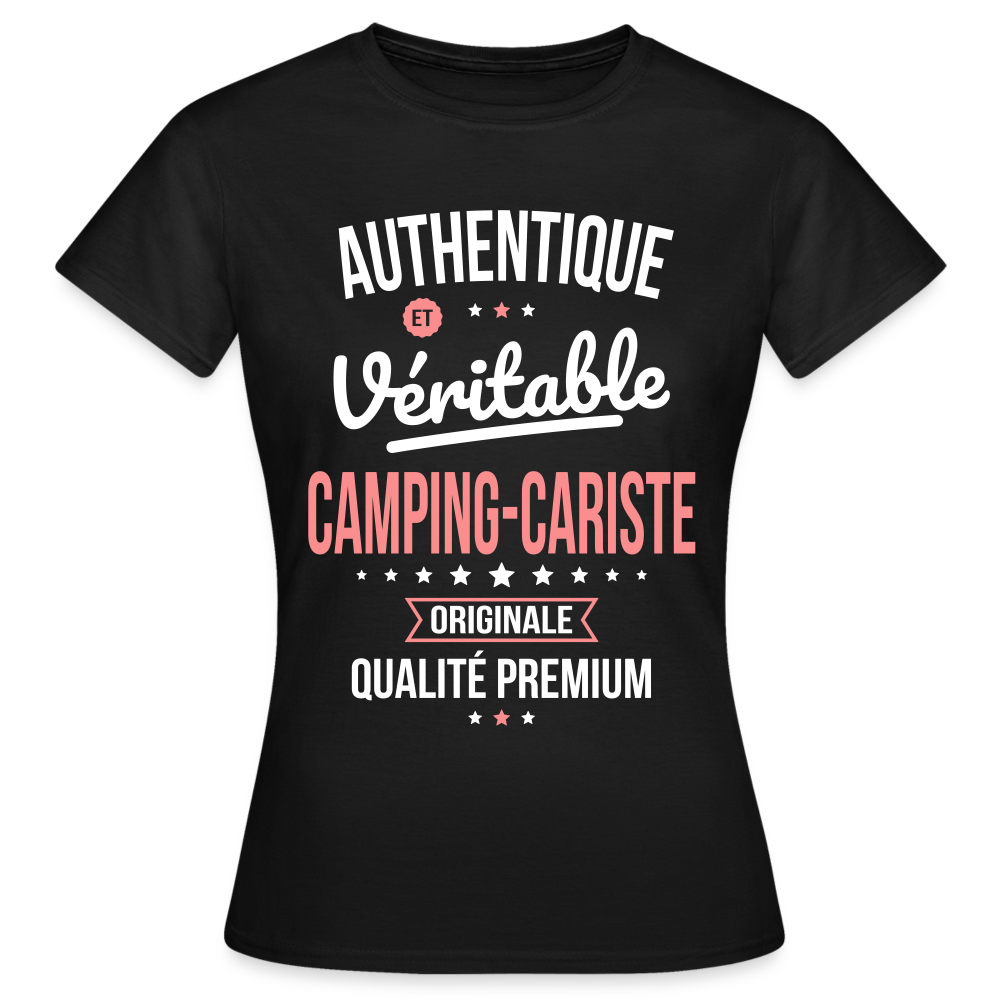 T-shirt Femme - Authentique et véritable Camping-Cariste - noir