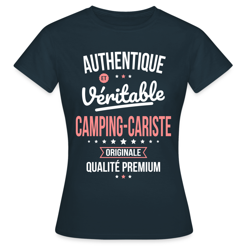 T-shirt Femme - Authentique et véritable Camping-Cariste - marine