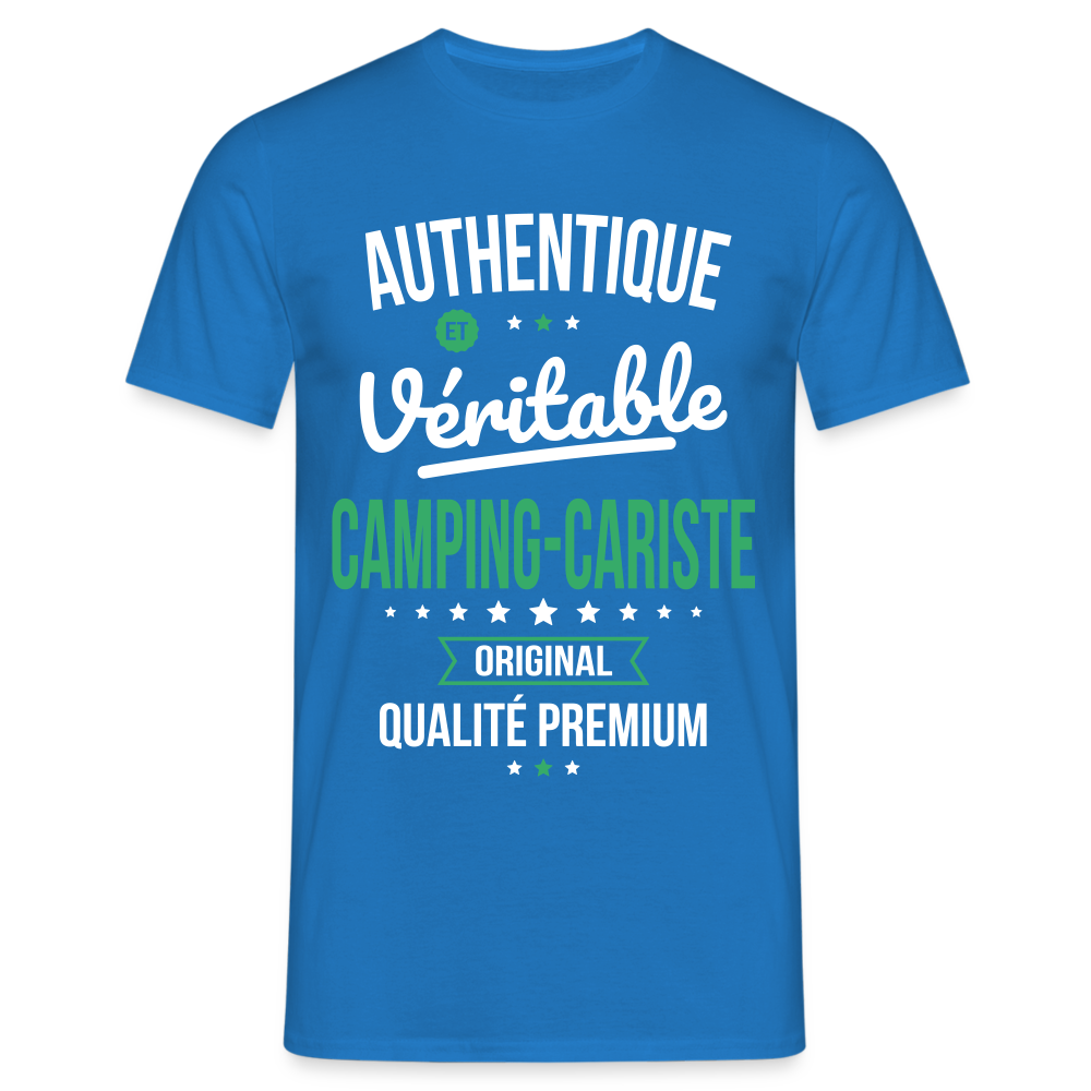 T-shirt Homme - Authentique et véritable Camping-Cariste - bleu royal