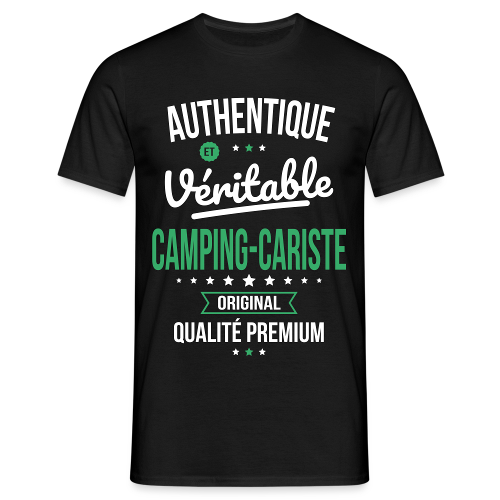 T-shirt Homme - Authentique et véritable Camping-Cariste - noir