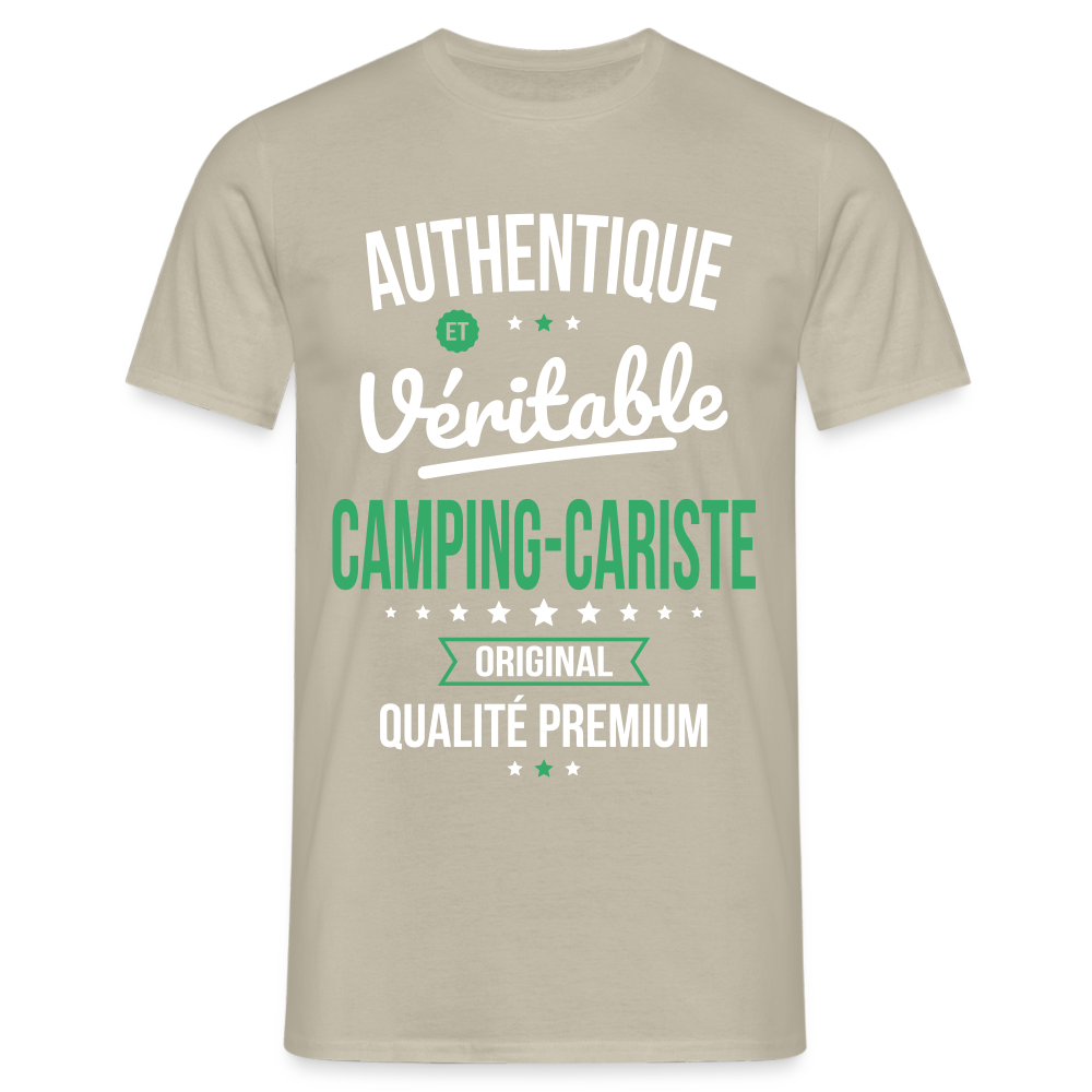 T-shirt Homme - Authentique et véritable Camping-Cariste - beige sable