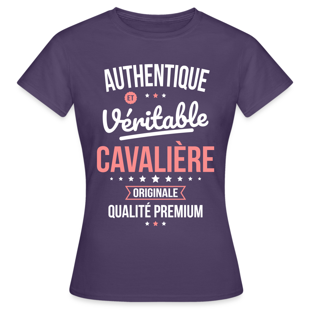 T-shirt Femme - Authentique et véritable Cavalière - violet foncé