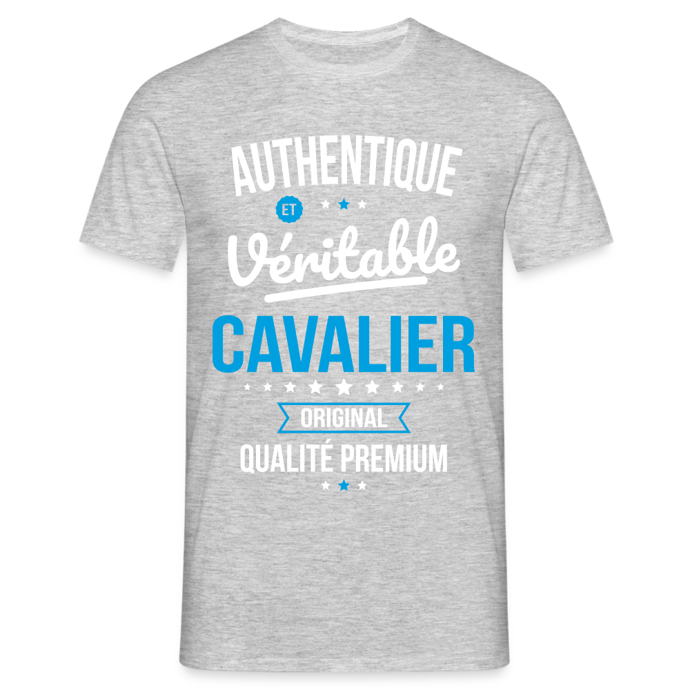 T-shirt Homme - Authentique et véritable Cavalier - gris chiné