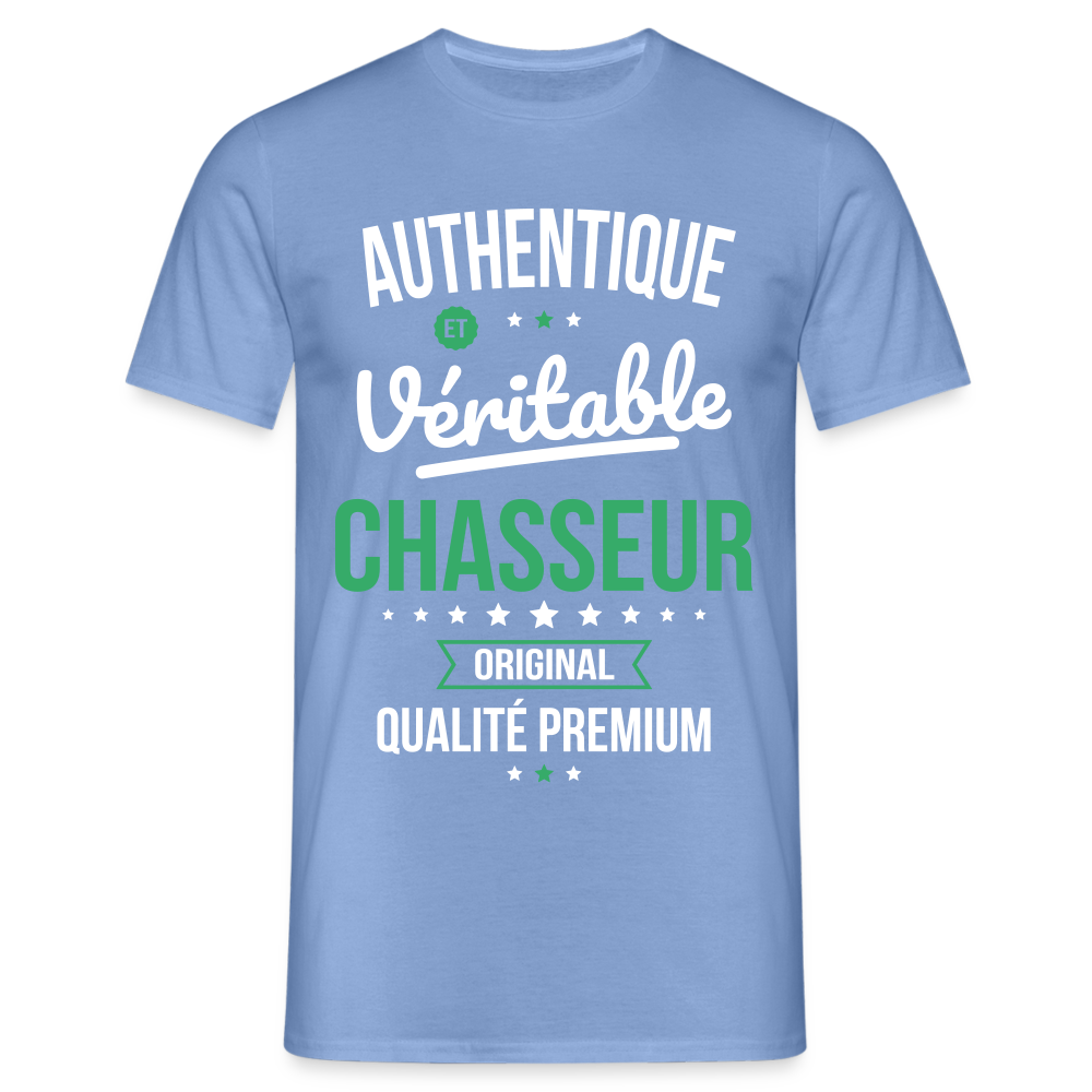 T-shirt Homme - Authentique et véritable Chasseur - carolina blue