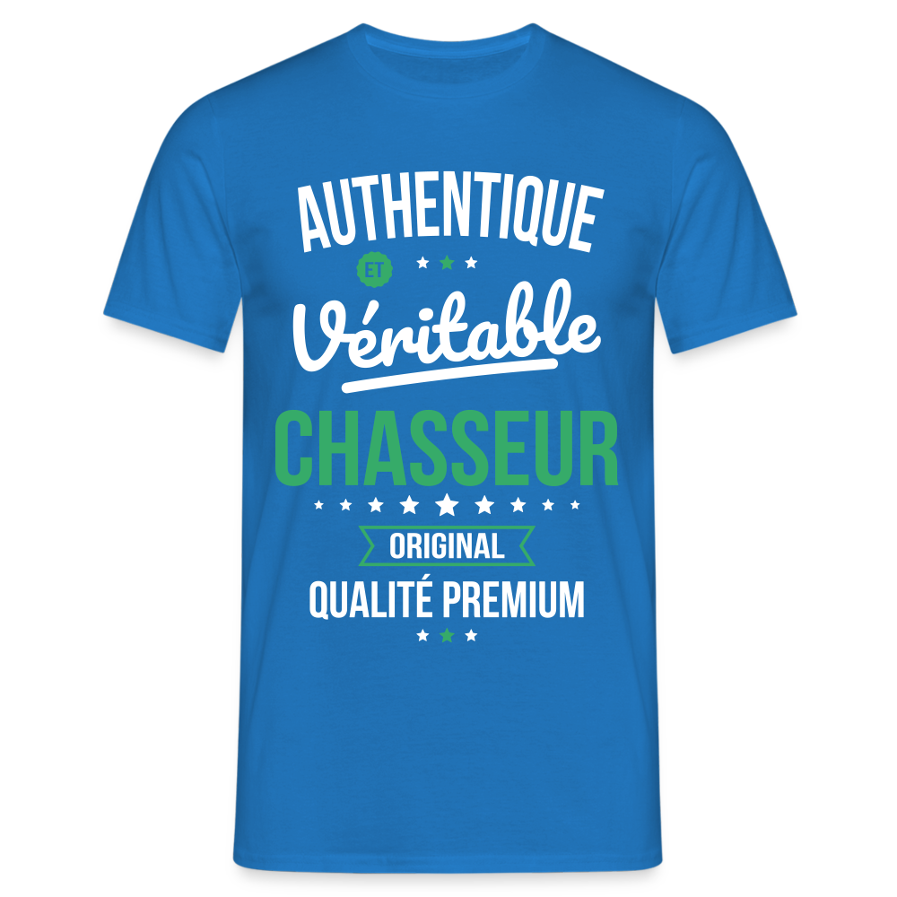 T-shirt Homme - Authentique et véritable Chasseur - bleu royal