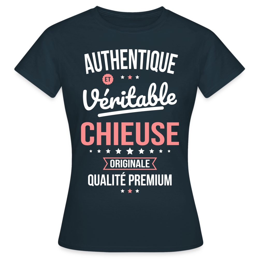 T-shirt Femme - Authentique et véritable Chieuse - marine