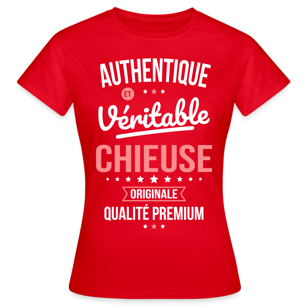 T-shirt Femme - Authentique et véritable Chieuse - rouge