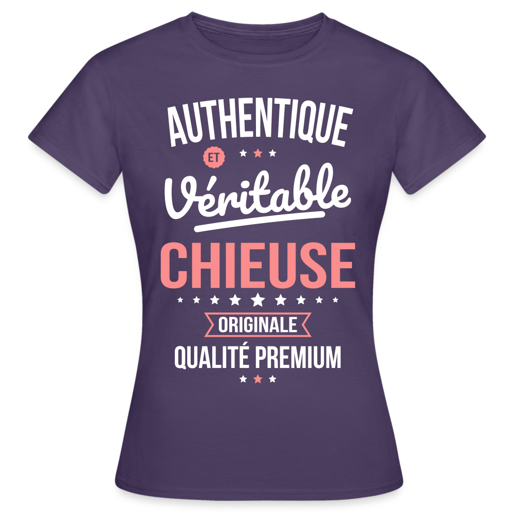 T-shirt Femme - Authentique et véritable Chieuse - violet foncé