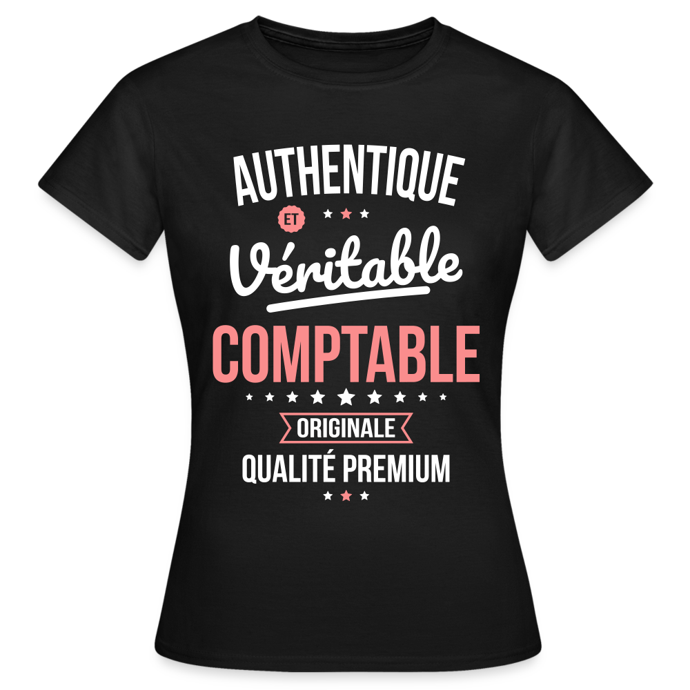 T-shirt Femme - Authentique et véritable Comptable - noir