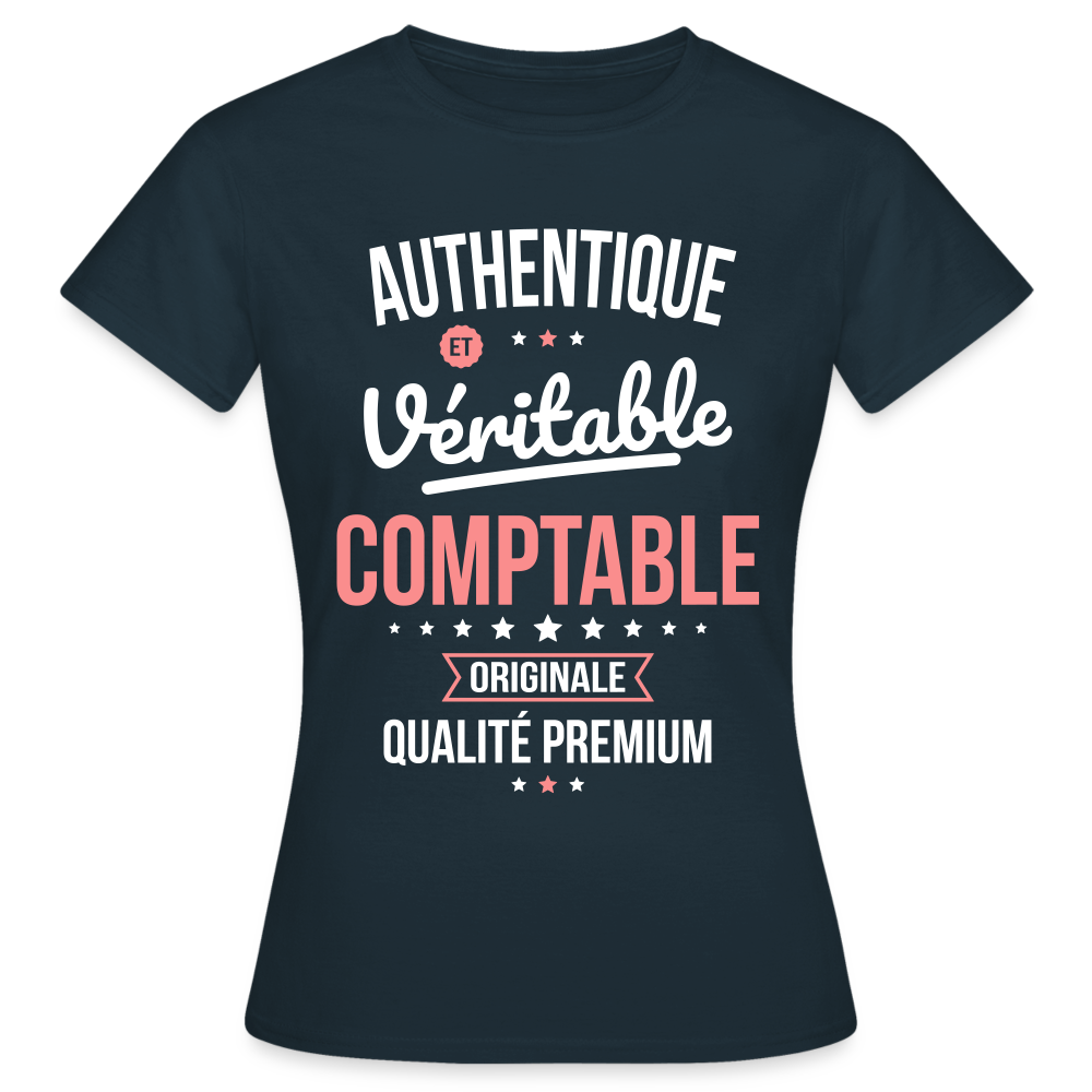 T-shirt Femme - Authentique et véritable Comptable - marine