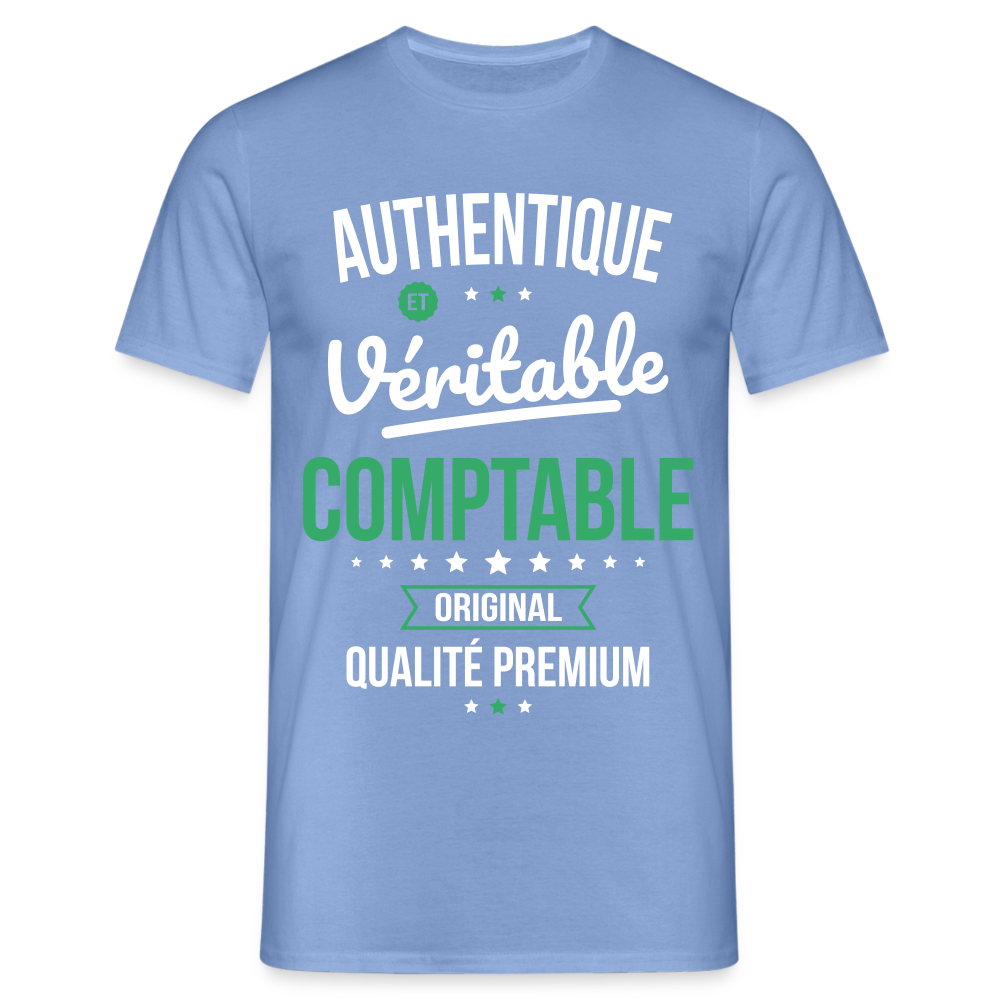 T-shirt Homme - Authentique et véritable Comptable - carolina blue