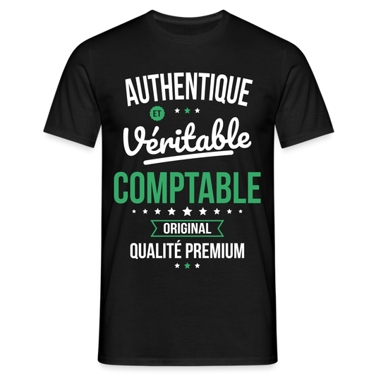 T-shirt Homme - Authentique et véritable Comptable - noir