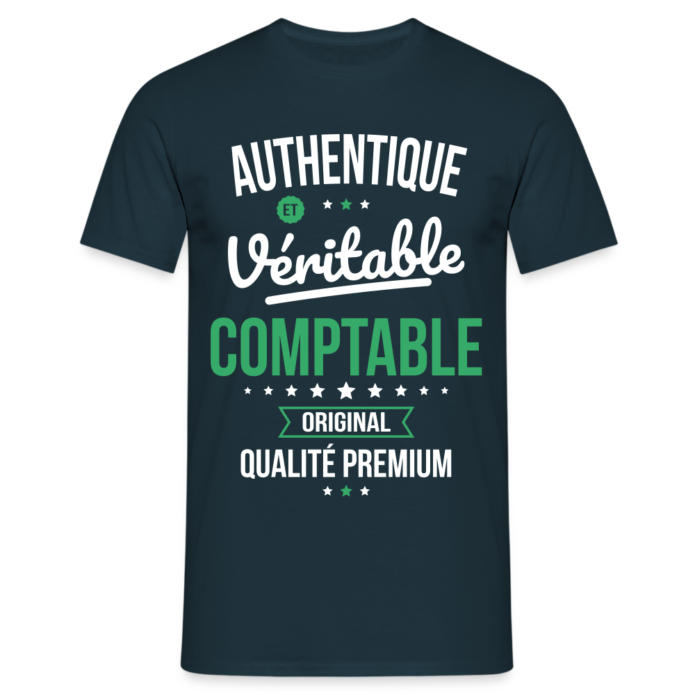 T-shirt Homme - Authentique et véritable Comptable - marine