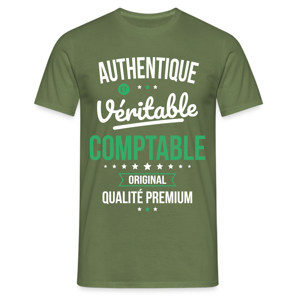 T-shirt Homme - Authentique et véritable Comptable - vert militaire