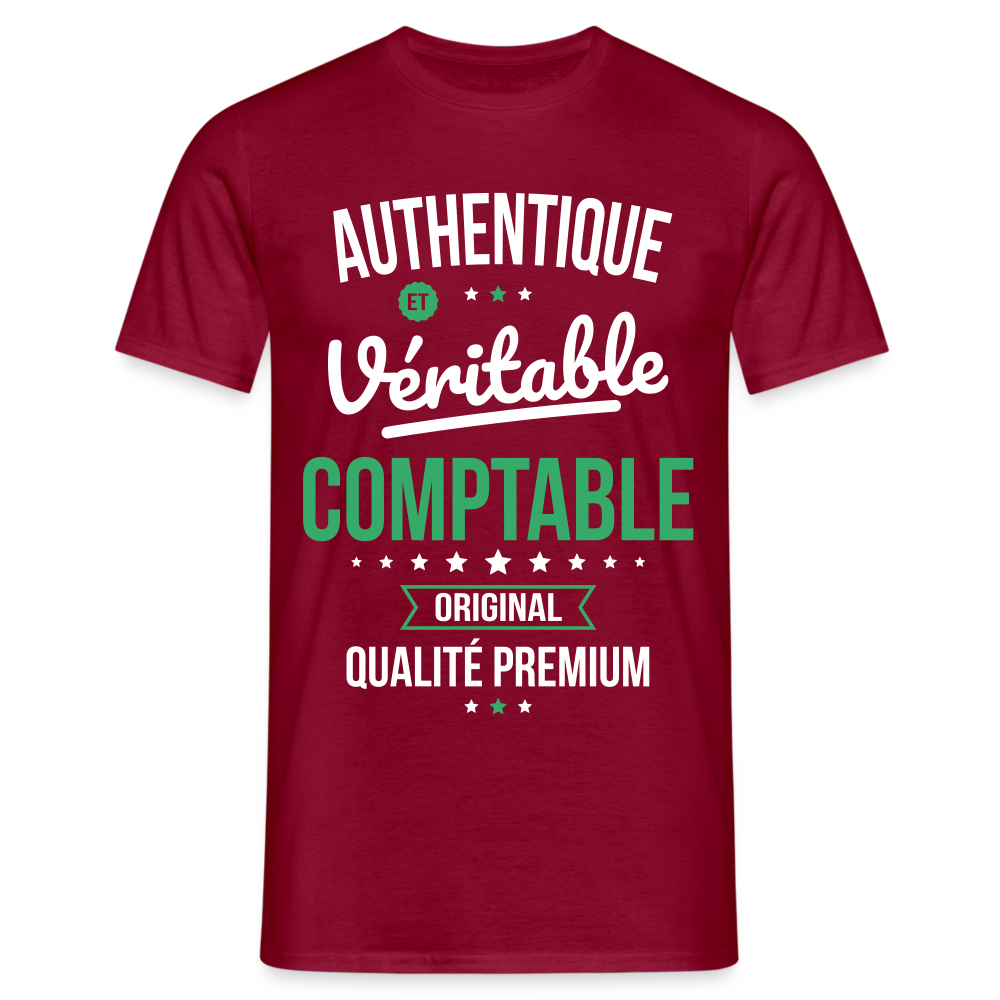 T-shirt Homme - Authentique et véritable Comptable - rouge brique