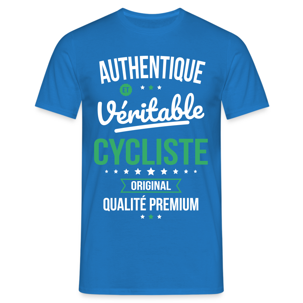 T-shirt Homme - Authentique et véritable Cycliste - bleu royal