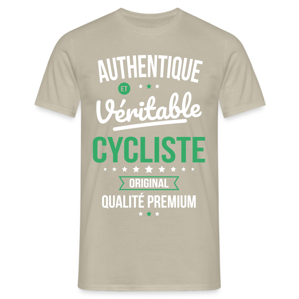 T-shirt Homme - Authentique et véritable Cycliste - beige sable