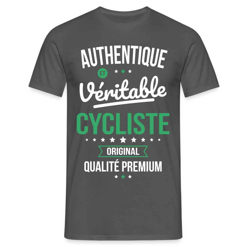 T-shirt Homme - Authentique et véritable Cycliste - charbon