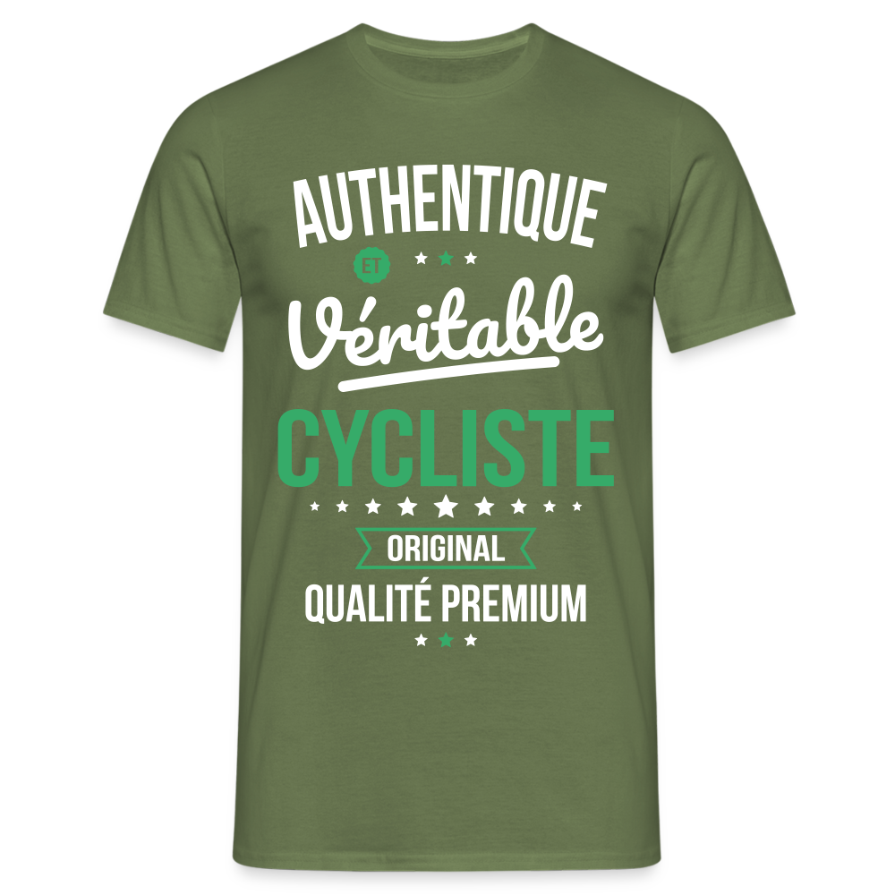 T-shirt Homme - Authentique et véritable Cycliste - vert militaire