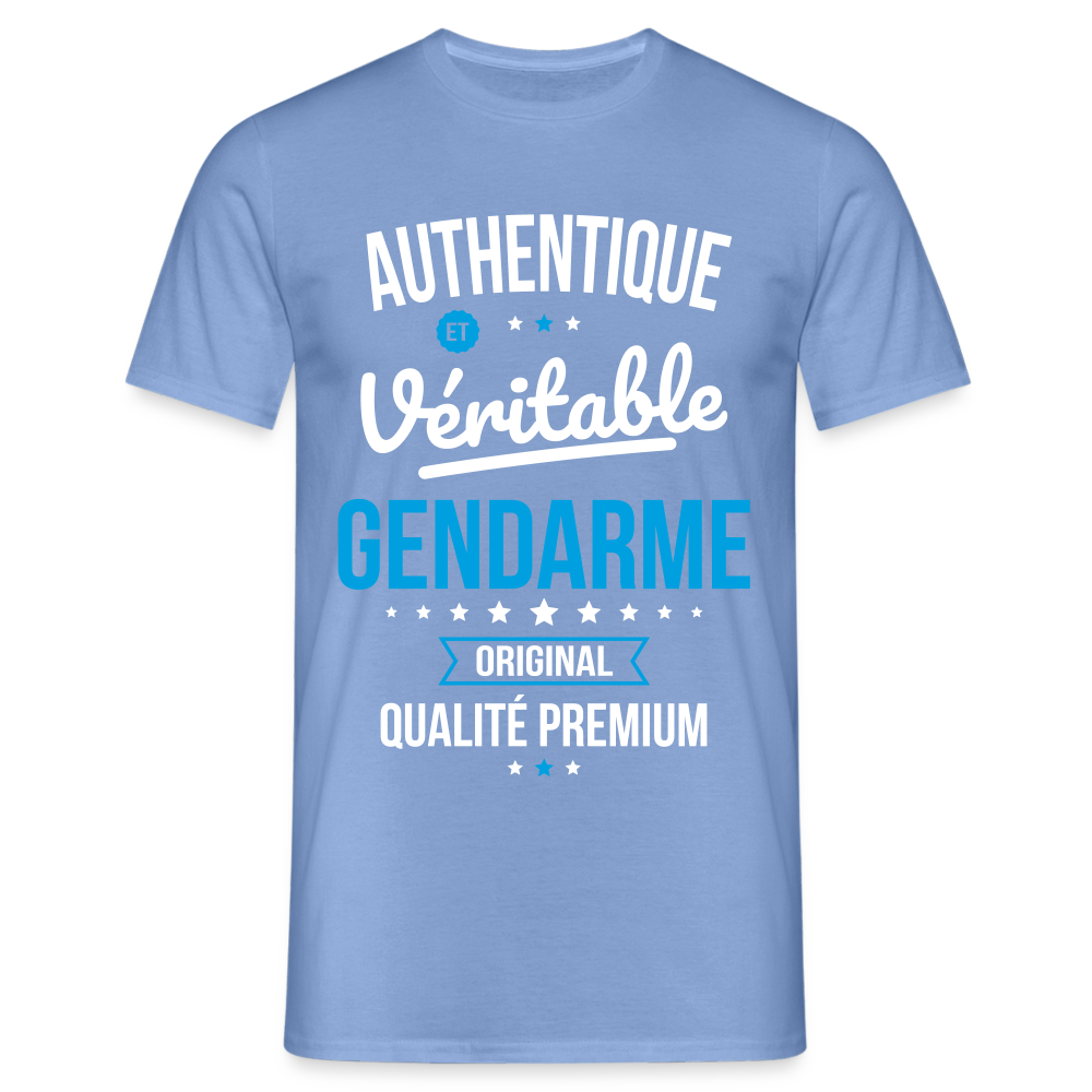 T-shirt Homme - Authentique et véritable Gendarme - carolina blue