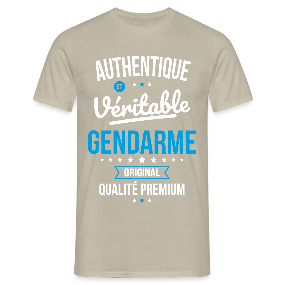 T-shirt Homme - Authentique et véritable Gendarme - beige sable