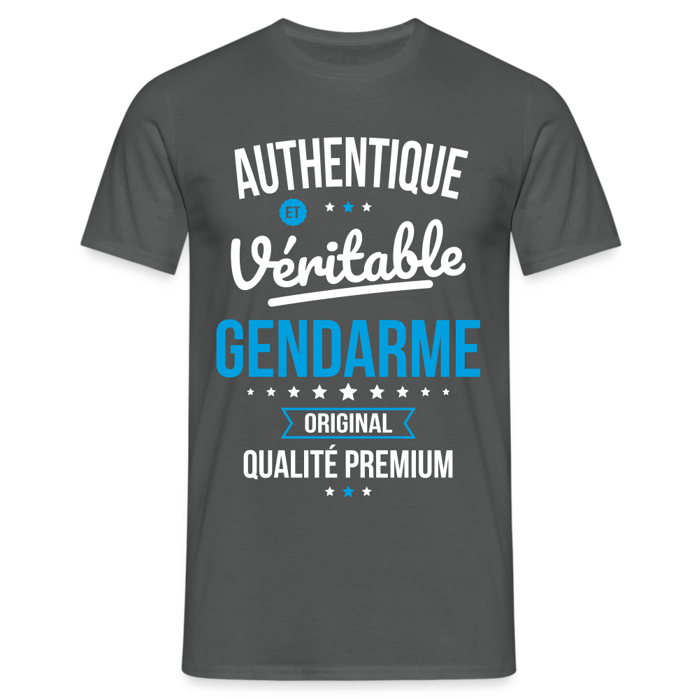 T-shirt Homme - Authentique et véritable Gendarme - charbon