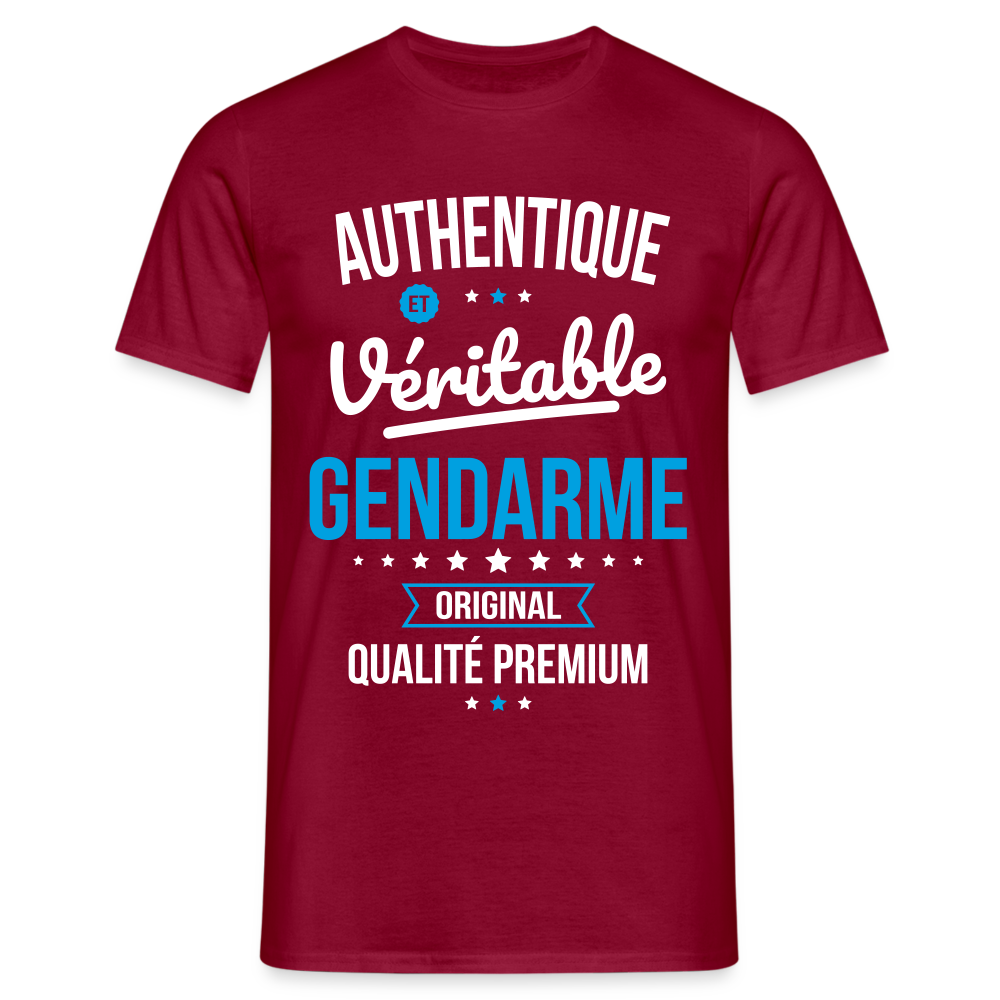 T-shirt Homme - Authentique et véritable Gendarme - rouge brique