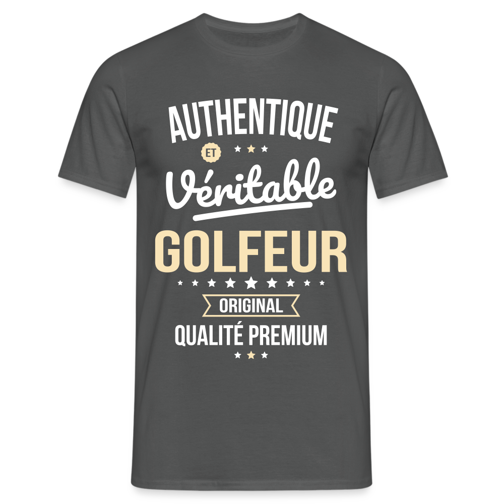 T-shirt Homme - Authentique et véritable Golfeur - charbon