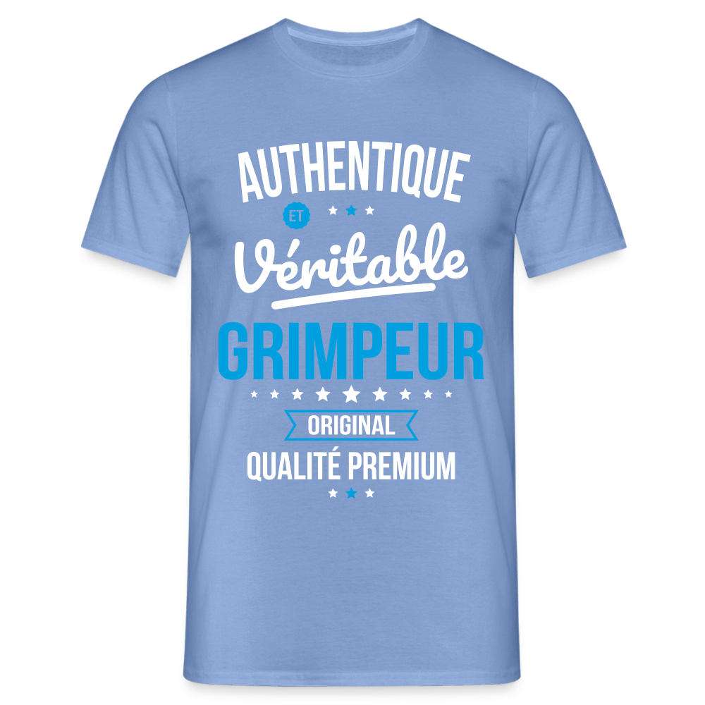 T-shirt Homme - Authentique et véritable Grimpeur - carolina blue