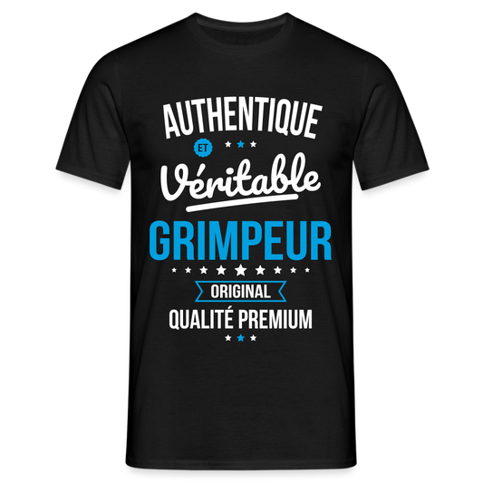 T-shirt Homme - Authentique et véritable Grimpeur - noir