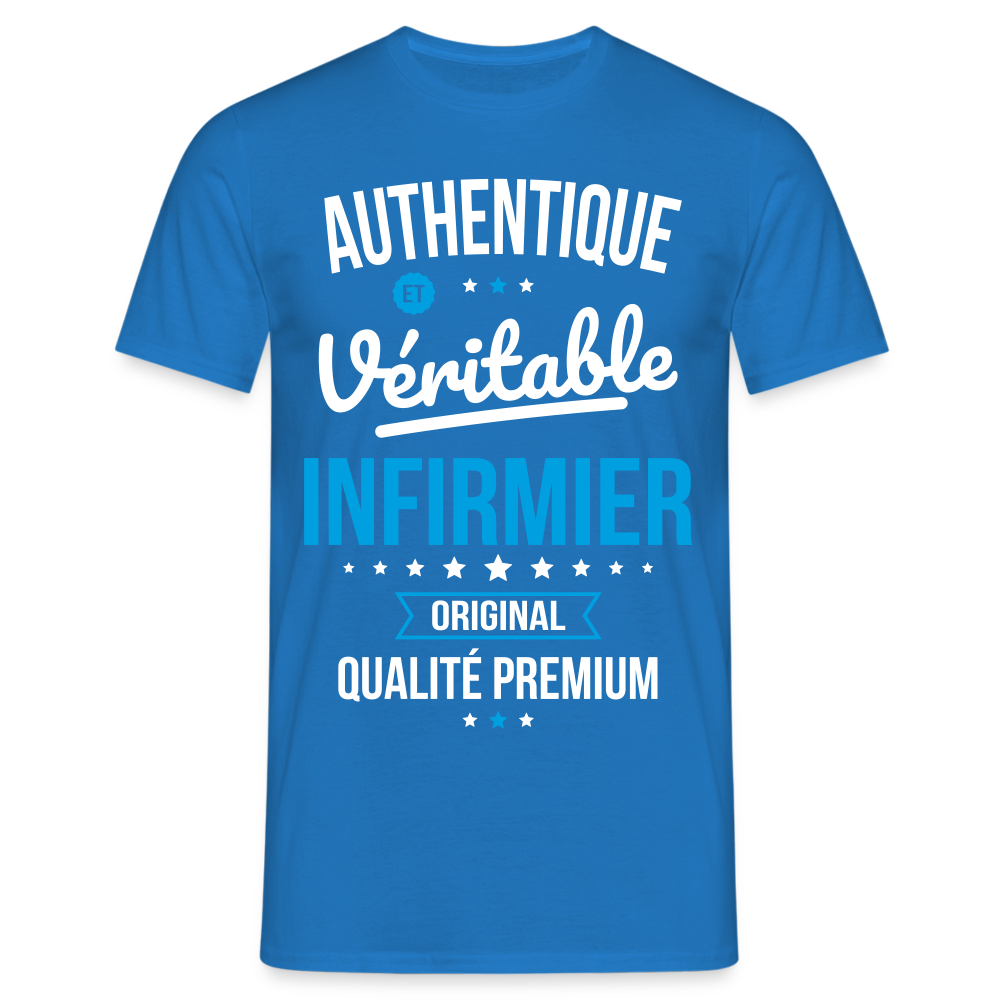 T-shirt Homme - Authentique et véritable Infirmier - bleu royal