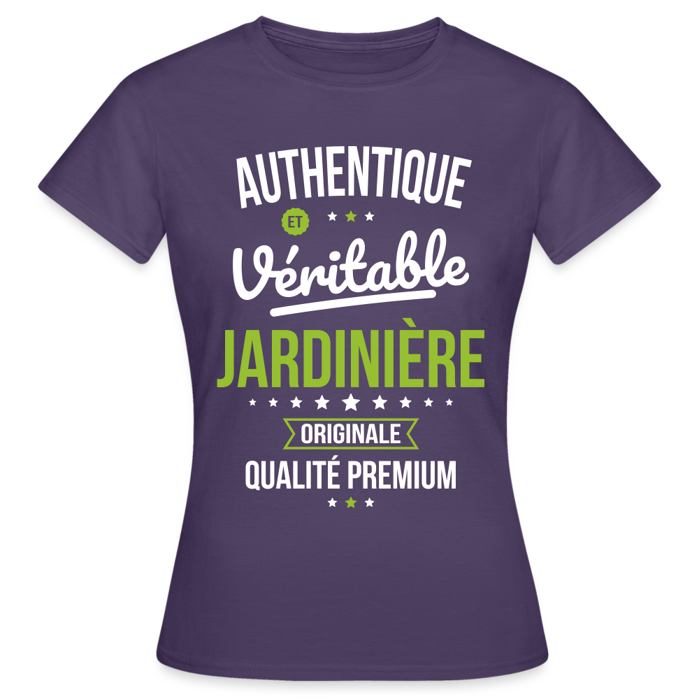 T-shirt Femme - Authentique et véritable Jardinière - violet foncé