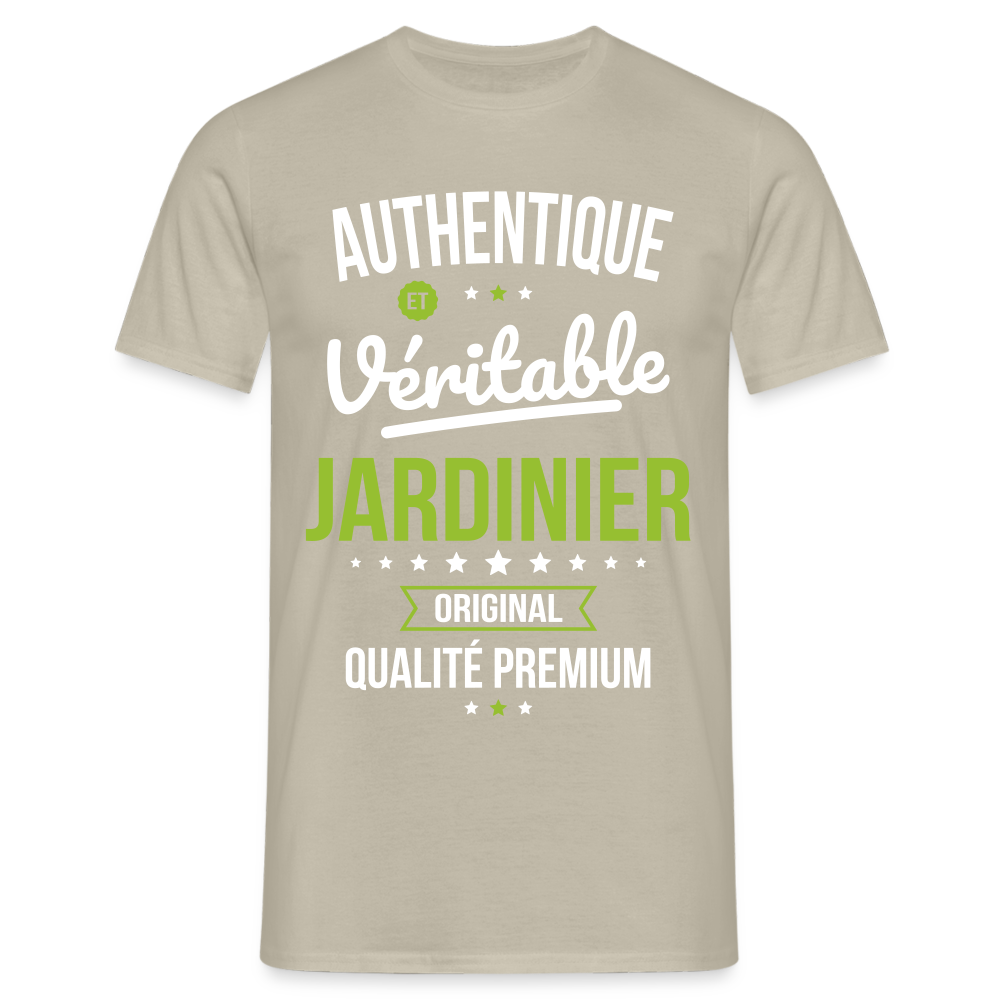 T-shirt Homme - Authentique et véritable Jardinier - beige sable