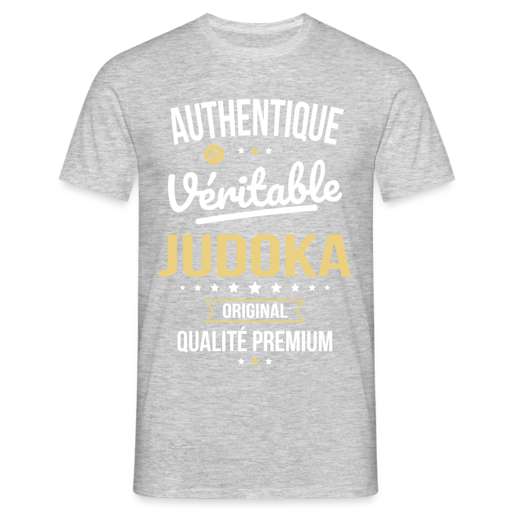 T-shirt Homme - Authentique et véritable Judoka - gris chiné