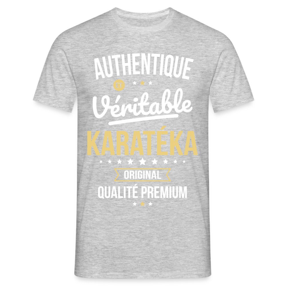 T-shirt Homme - Authentique et véritable Karatéka - gris chiné