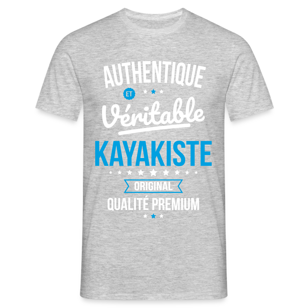 T-shirt Homme - Authentique et véritable Kayakiste - gris chiné