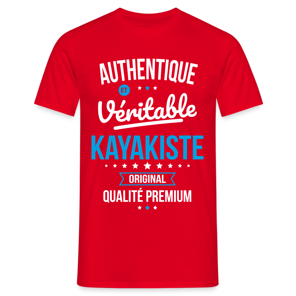 T-shirt Homme - Authentique et véritable Kayakiste - rouge