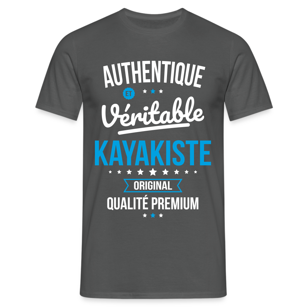 T-shirt Homme - Authentique et véritable Kayakiste - charbon