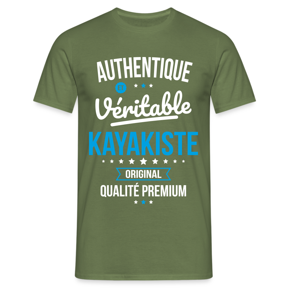 T-shirt Homme - Authentique et véritable Kayakiste - vert militaire